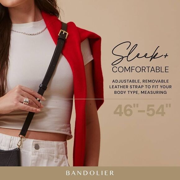 Bandolier Hailey Crossbody iPhone 15 ProMax Black Leather Gold Hardware NWOT - Picture 3 of 10